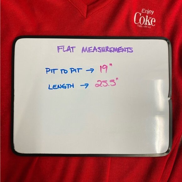 Vintage Coca Cola Red Acrylic Knit V Neck Pullover Light Sweater S - Picture 5 of 14